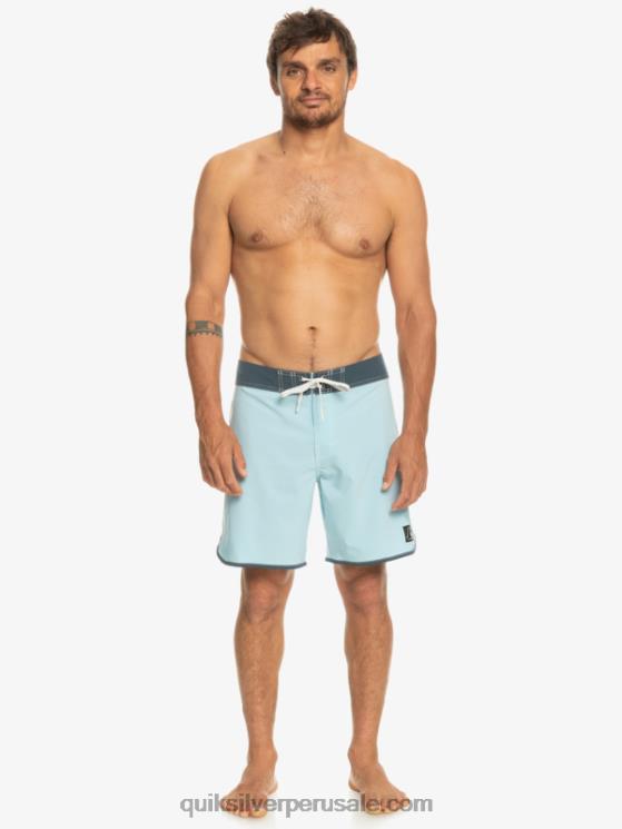 Quiksilver N8LNT88 hombres cielo azul shorts de playa originales festoneados 18
