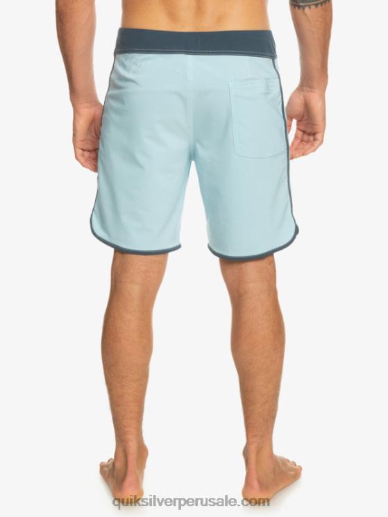 Quiksilver N8LNT88 hombres cielo azul shorts de playa originales festoneados 18