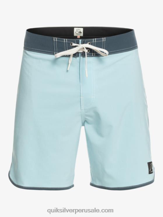 Quiksilver N8LNT88 hombres cielo azul shorts de playa originales festoneados 18