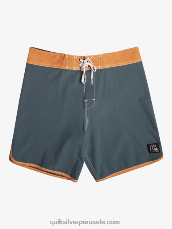 Quiksilver N8LNT89 hombres pizarra oscura shorts de playa originales festoneados 18