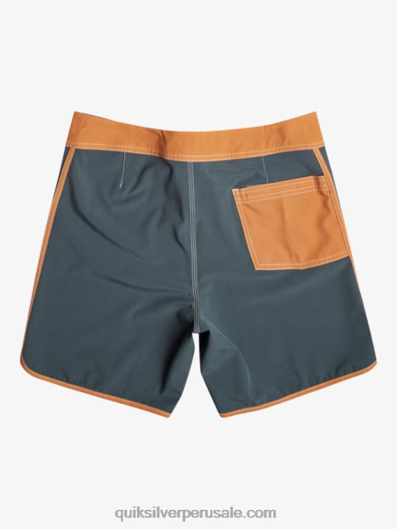 Quiksilver N8LNT89 hombres pizarra oscura shorts de playa originales festoneados 18