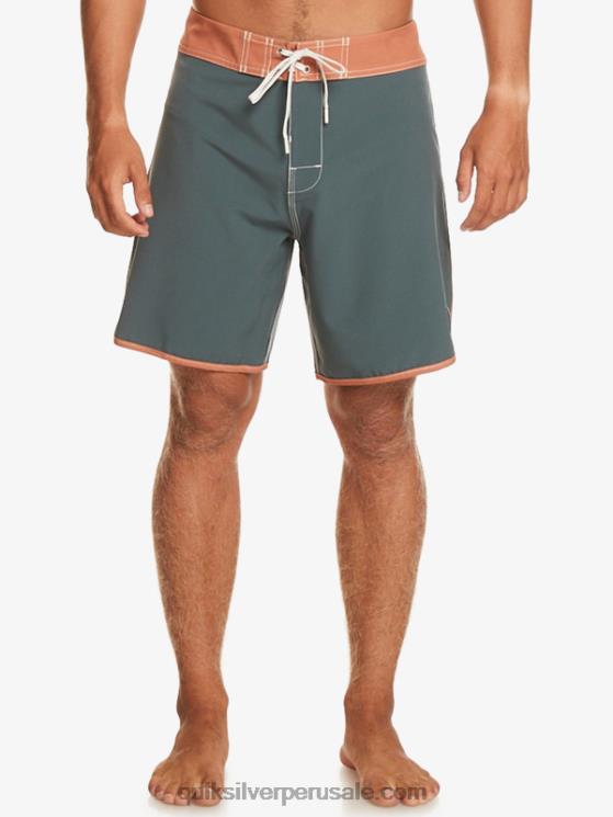 Quiksilver N8LNT89 hombres pizarra oscura shorts de playa originales festoneados 18