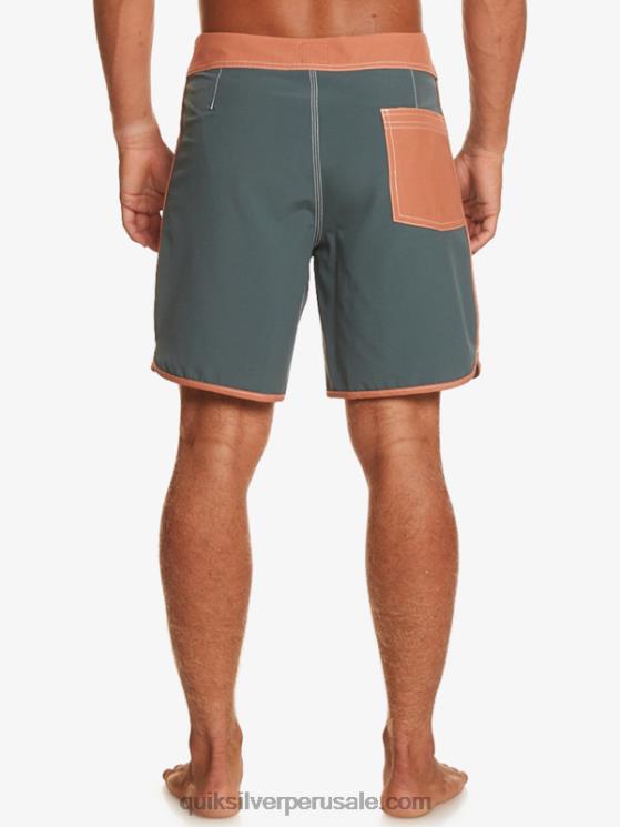 Quiksilver N8LNT89 hombres pizarra oscura shorts de playa originales festoneados 18