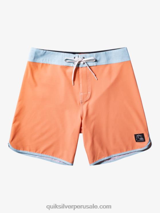 Quiksilver N8LNT90 hombres bronceado cobre shorts de playa originales festoneados 18