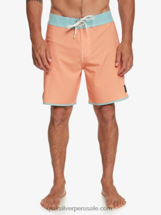 Quiksilver N8LNT90 hombres bronceado cobre shorts de playa originales festoneados 18