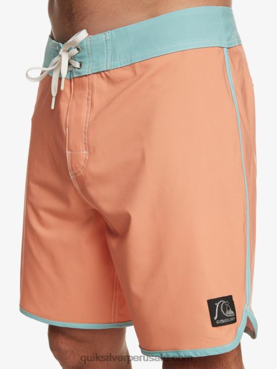 Quiksilver N8LNT90 hombres bronceado cobre shorts de playa originales festoneados 18
