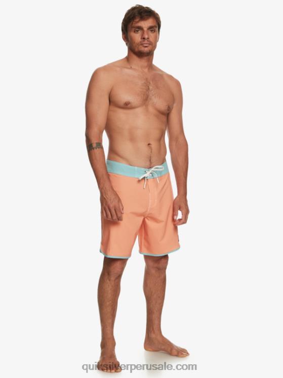 Quiksilver N8LNT90 hombres bronceado cobre shorts de playa originales festoneados 18
