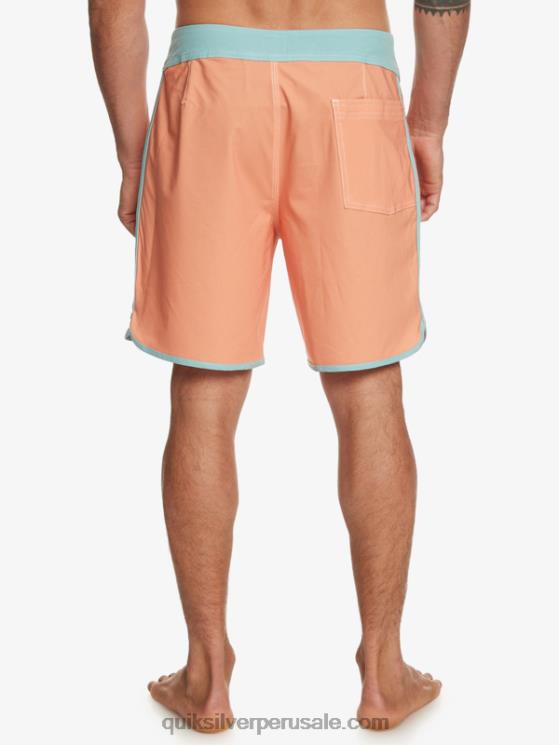 Quiksilver N8LNT90 hombres bronceado cobre shorts de playa originales festoneados 18