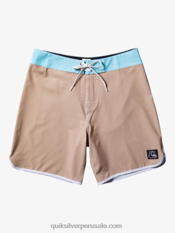 Quiksilver N8LNT91 hombres gris oliva shorts de playa originales festoneados 18