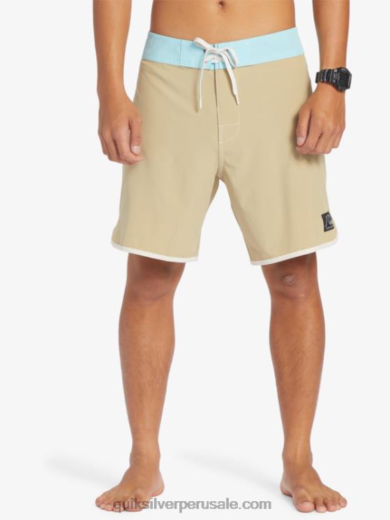 Quiksilver N8LNT91 hombres gris oliva shorts de playa originales festoneados 18