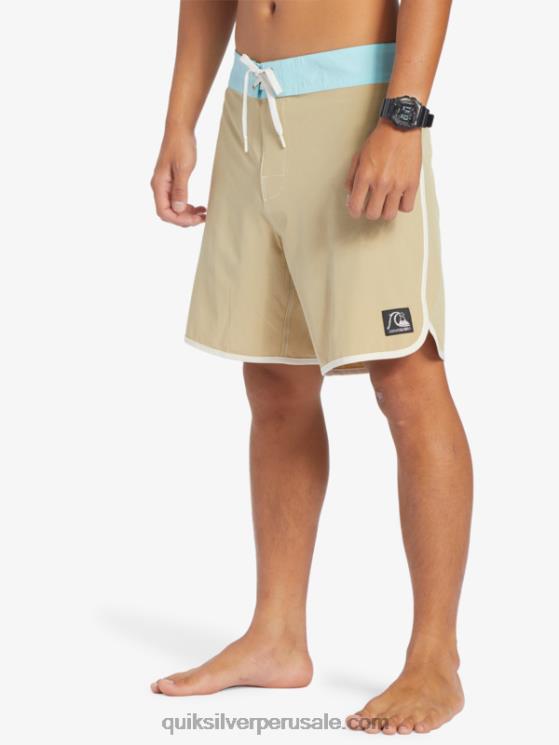 Quiksilver N8LNT91 hombres gris oliva shorts de playa originales festoneados 18