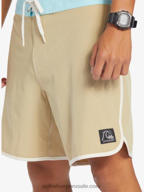 Quiksilver N8LNT91 hombres gris oliva shorts de playa originales festoneados 18