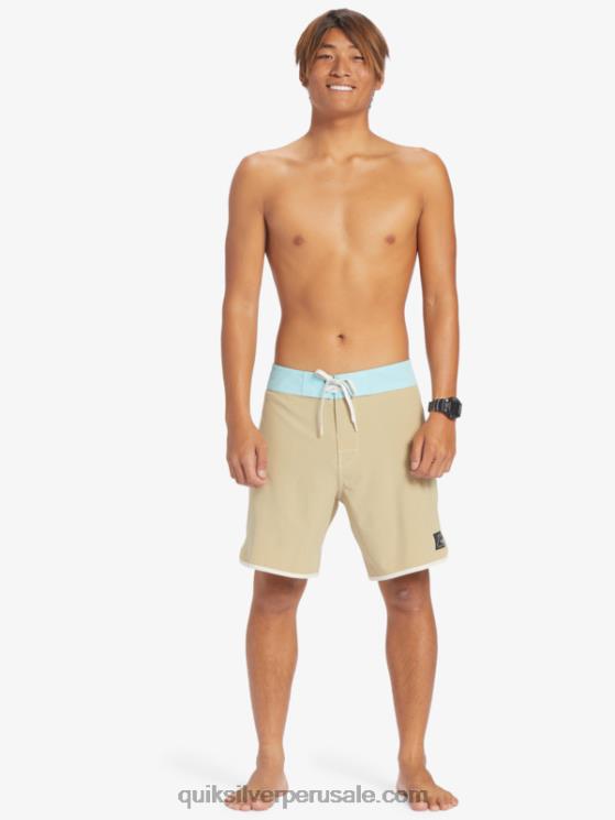 Quiksilver N8LNT91 hombres gris oliva shorts de playa originales festoneados 18