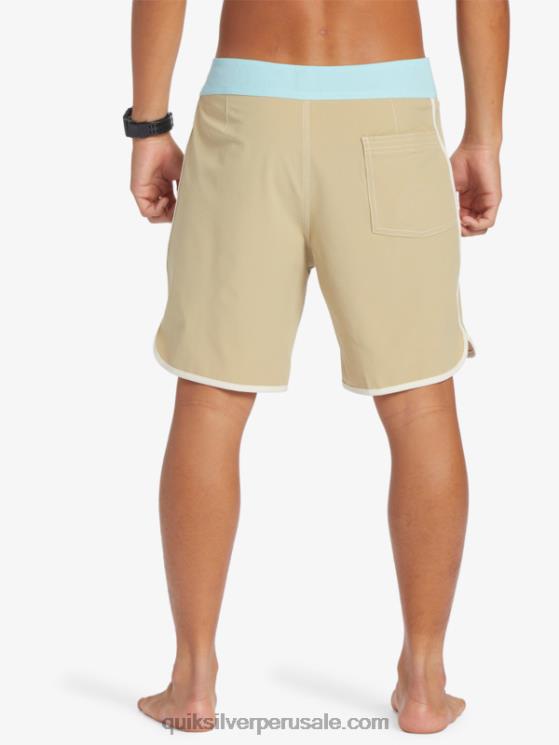 Quiksilver N8LNT91 hombres gris oliva shorts de playa originales festoneados 18