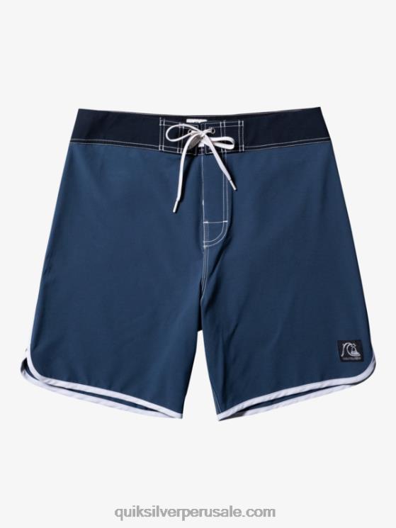 Quiksilver N8LNT92 hombres azul marino medianoche shorts de playa originales festoneados 18