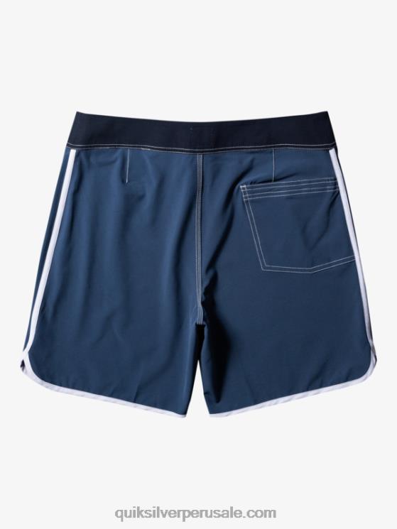 Quiksilver N8LNT92 hombres azul marino medianoche shorts de playa originales festoneados 18