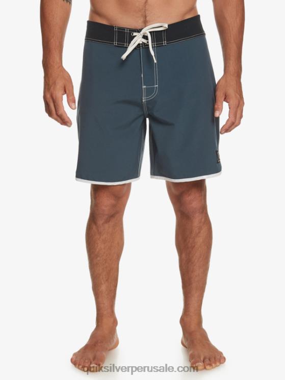 Quiksilver N8LNT92 hombres azul marino medianoche shorts de playa originales festoneados 18