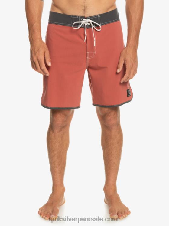 Quiksilver N8LNT93 hombres Marsala shorts de playa originales festoneados 18