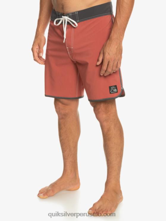 Quiksilver N8LNT93 hombres Marsala shorts de playa originales festoneados 18