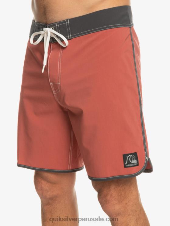 Quiksilver N8LNT93 hombres Marsala shorts de playa originales festoneados 18