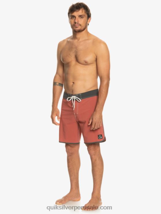 Quiksilver N8LNT93 hombres Marsala shorts de playa originales festoneados 18