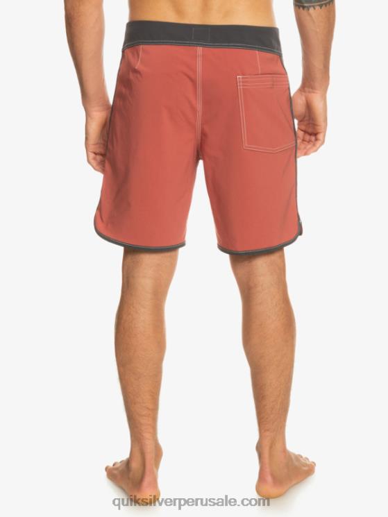 Quiksilver N8LNT93 hombres Marsala shorts de playa originales festoneados 18