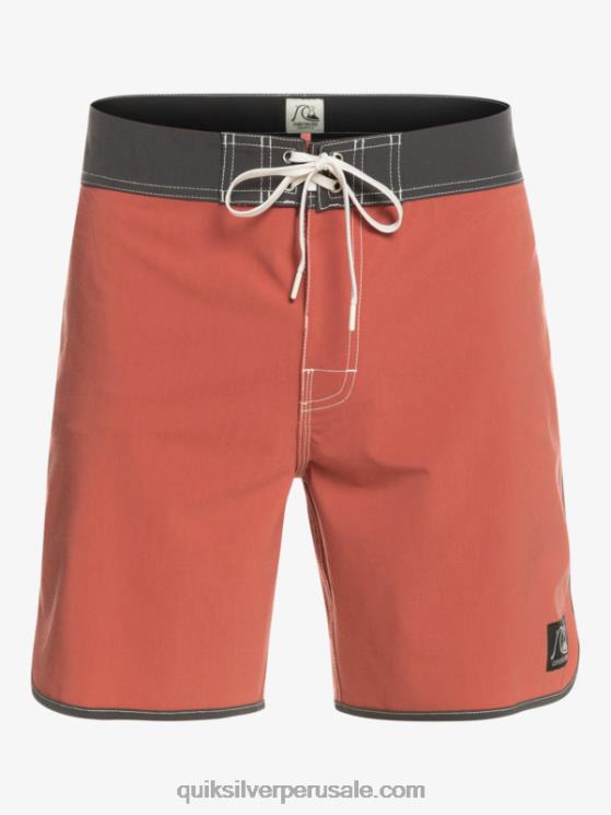 Quiksilver N8LNT93 hombres Marsala shorts de playa originales festoneados 18