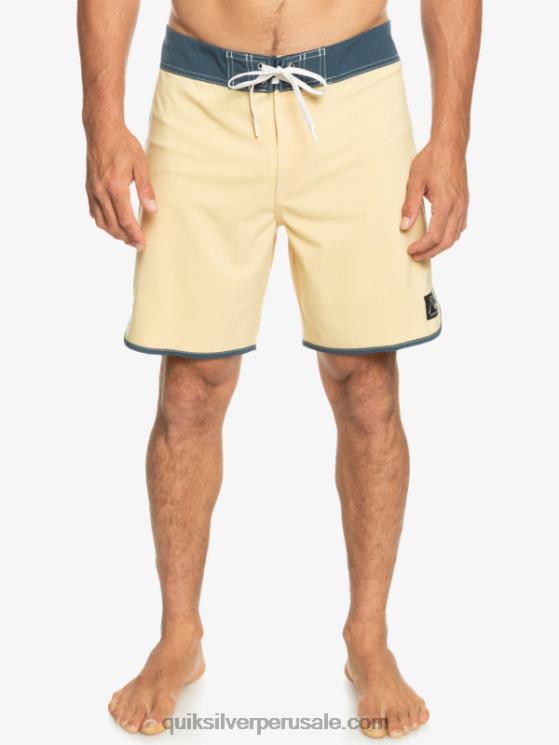 Quiksilver N8LNT94 hombres trigo shorts de playa originales festoneados 18