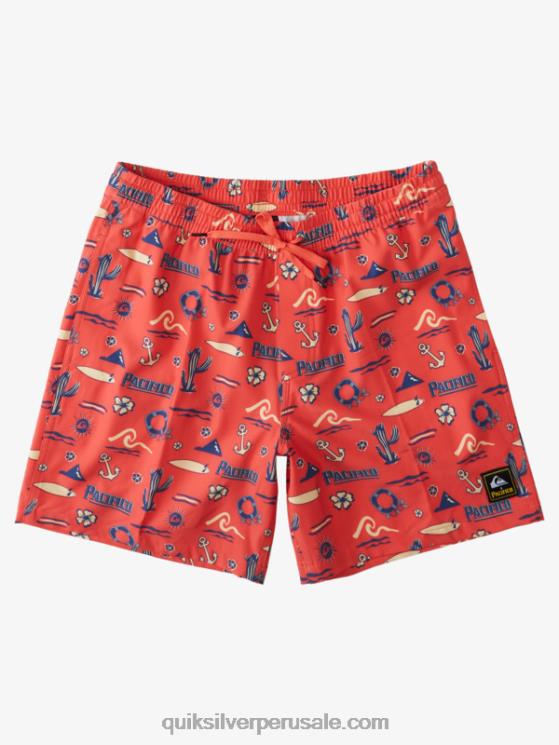 Quiksilver x Pacifico N8LNT1764 hombres volea quiksilver pacifico rojo 17 voleas