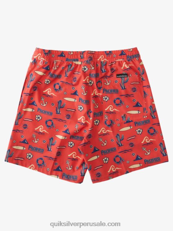 Quiksilver x Pacifico N8LNT1764 hombres volea quiksilver pacifico rojo 17 voleas