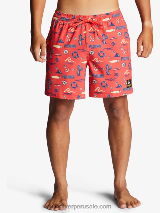 Quiksilver x Pacifico N8LNT1764 hombres volea quiksilver pacifico rojo 17 voleas