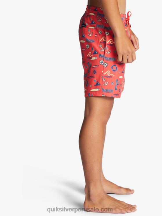 Quiksilver x Pacifico N8LNT1764 hombres volea quiksilver pacifico rojo 17 voleas