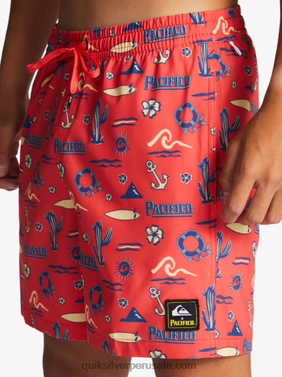 Quiksilver x Pacifico N8LNT1764 hombres volea quiksilver pacifico rojo 17 voleas