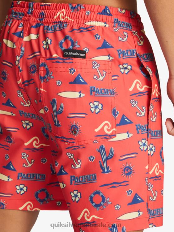 Quiksilver x Pacifico N8LNT1764 hombres volea quiksilver pacifico rojo 17 voleas