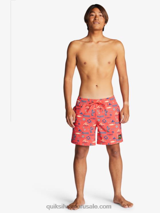 Quiksilver x Pacifico N8LNT1764 hombres volea quiksilver pacifico rojo 17 voleas