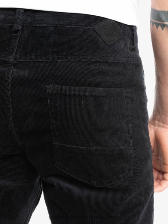 Quiksilver N8LNT1546 hombres negro pantalones de pana de pana kracker