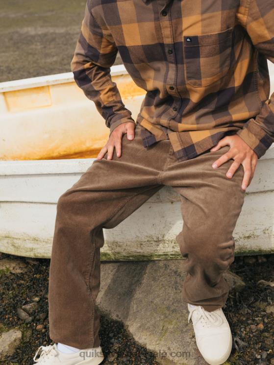 Quiksilver N8LNT1547 hombres chispas de chocolate pantalones de pana de pana kracker