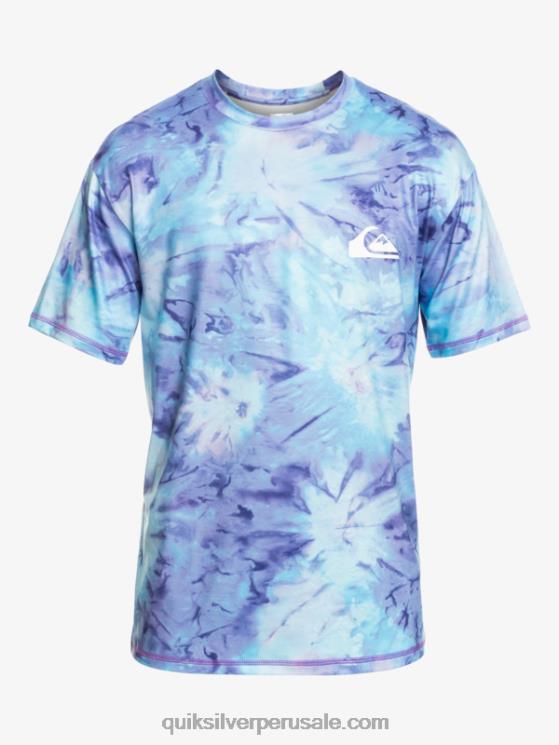 Quiksilver N8LNT1085 hombres cielo azul camiseta de surf de manga corta digital session upf 50
