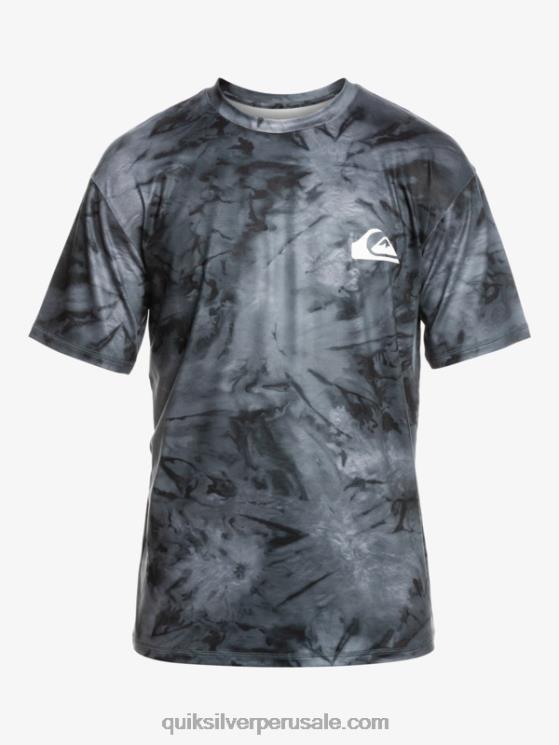 Quiksilver N8LNT1086 hombres negro camiseta de surf de manga corta digital session upf 50