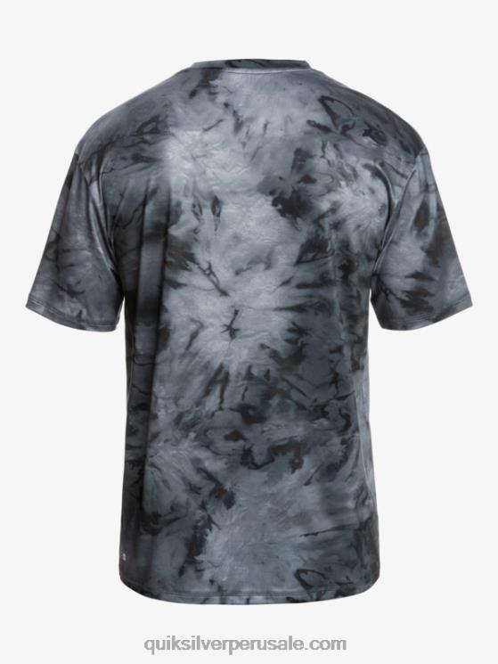 Quiksilver N8LNT1086 hombres negro camiseta de surf de manga corta digital session upf 50