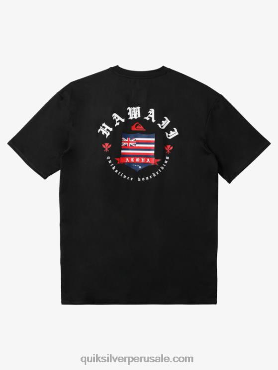 Quiksilver N8LNT1123 hombres negro camiseta de surf de manga corta hawaii royal upf 50