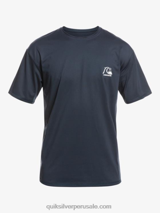 Quiksilver N8LNT1129 hombres brezo azul marino medianoche camiseta de surf heritage heather de manga corta upf 50