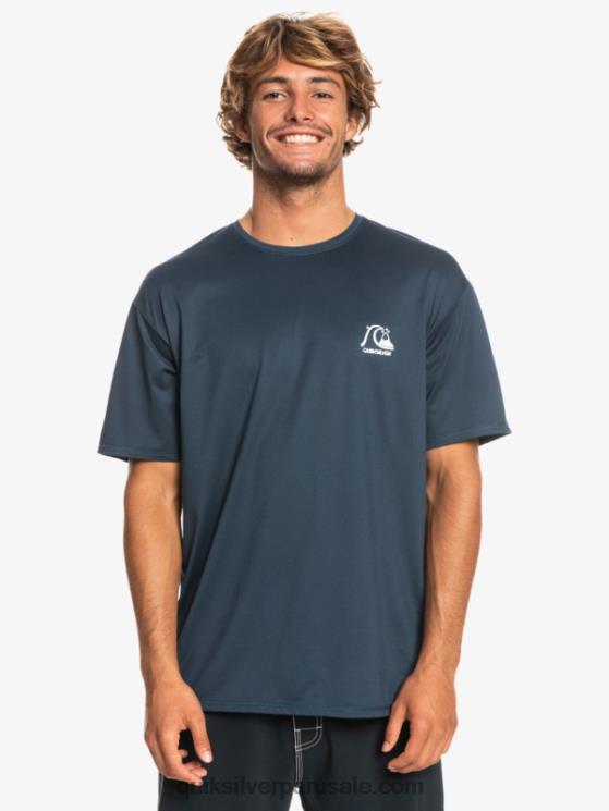 Quiksilver N8LNT1129 hombres brezo azul marino medianoche camiseta de surf heritage heather de manga corta upf 50