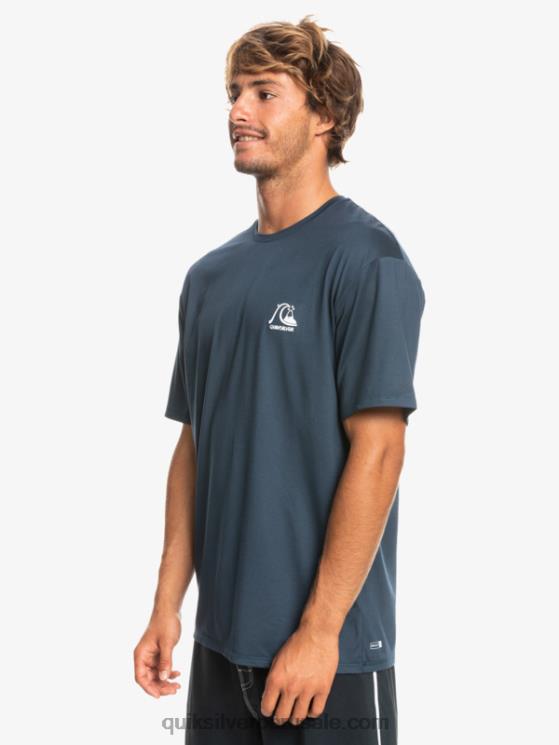 Quiksilver N8LNT1129 hombres brezo azul marino medianoche camiseta de surf heritage heather de manga corta upf 50