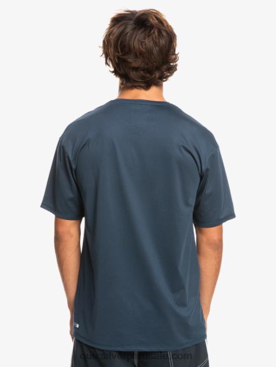 Quiksilver N8LNT1129 hombres brezo azul marino medianoche camiseta de surf heritage heather de manga corta upf 50