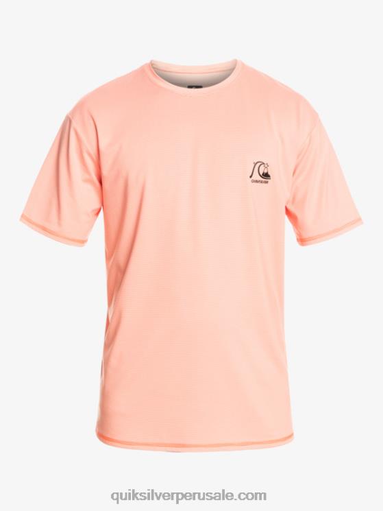 Quiksilver N8LNT1130 hombres brezo de salmón fresco camiseta de surf heritage heather de manga corta upf 50