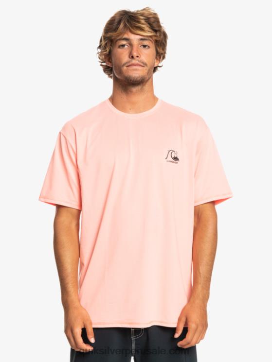 Quiksilver N8LNT1130 hombres brezo de salmón fresco camiseta de surf heritage heather de manga corta upf 50