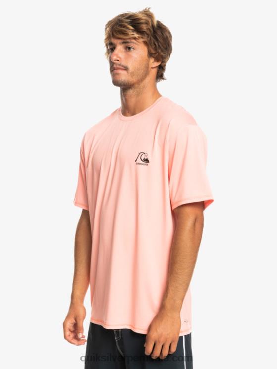 Quiksilver N8LNT1130 hombres brezo de salmón fresco camiseta de surf heritage heather de manga corta upf 50