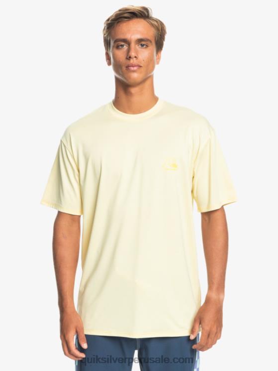 Quiksilver N8LNT1131 hombres brezo de plátano pálido camiseta de surf heritage heather de manga corta upf 50