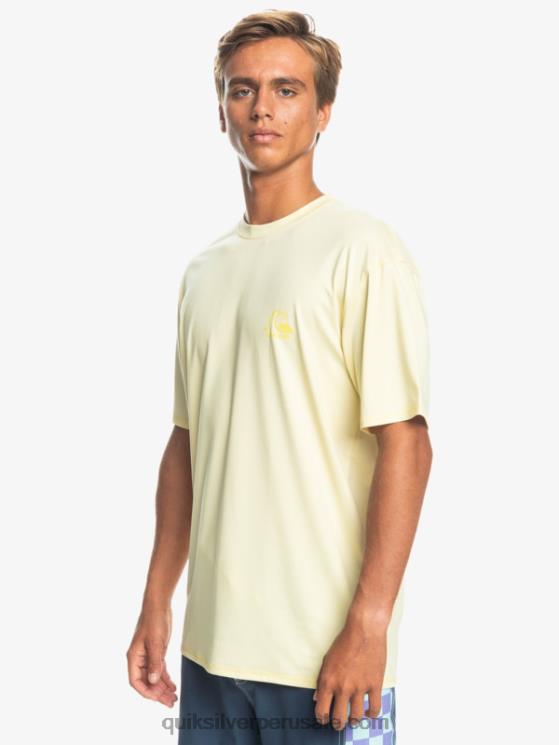 Quiksilver N8LNT1131 hombres brezo de plátano pálido camiseta de surf heritage heather de manga corta upf 50